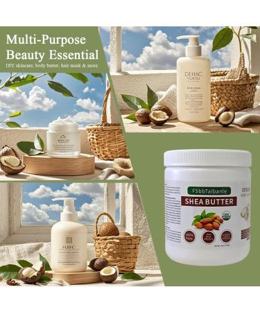 FSbbTaibanle Raw Shea Butter 16 oz Pure & Organic Moisturizer for Skin, Hair & DIY Raw, Unrefined, Non-GMO, Ivory Color, Grade A Quality - Buy Online on GoSupps.com
