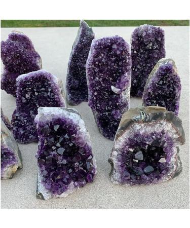Natural Crystal Rough Stone Crafts Natural Amethyst Geode Quartz Cluster Crystal Specimen 350-400g - Buy Online on GoSupps.com
