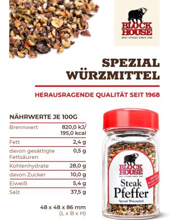 Buy Block House Steak Pepper Spice Mix 3x50g - Restaurant Quality Seasoning for Perfect Grilling - Buy Online on GoSupps.com