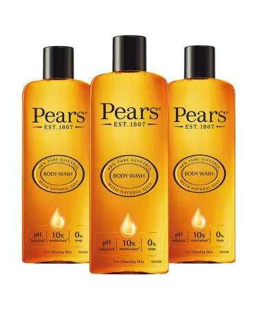 PEARS 3 x Pears Pure & Gentle Shower Gel 250ml | Original | Made with Natural Oils and Soap-Free | Nourishing Moisture and Natural Extracts
