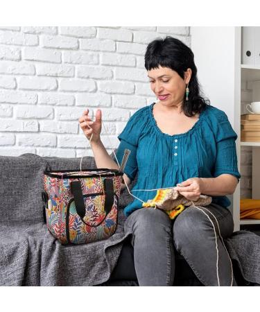 SumDirect Yarn Bag - Knitting Organizer Tote for Yarn, Needles, Hooks & Accessories (Forest) - Buy Online on GoSupps.com