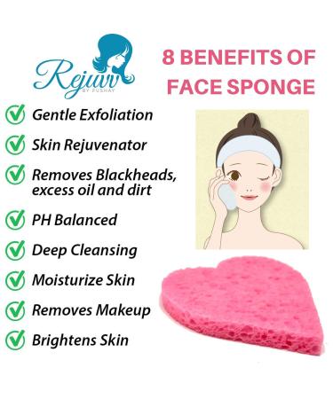 Facial Sponges for Deep Cleansing and Makeup Removal - Rejuvv by Fushay (50 Count) - Buy Online on GoSupps.com