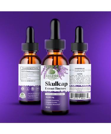 Amazing Botanicals Skullcap 10X Extract Tincture 30,000 mg - 30ml/1oz - High Potency Herbal Liquid Supplement for Relaxation and Wellness - Buy Online on GoSupps.com