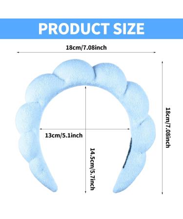 Women's Spa Headbands 4 Pack - Sponge Terry Towel Fabric Hairband Set for Skincare, Makeup, and Shower - Pink Blue White Black - Buy Online on GoSupps.com