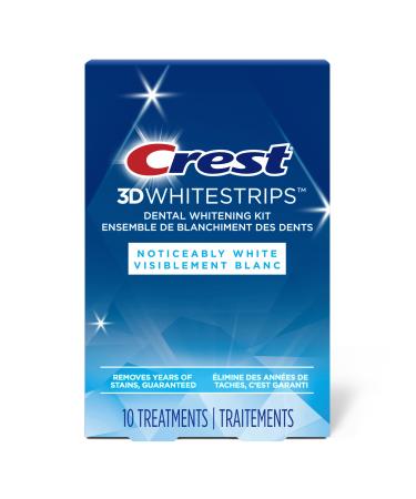 Crest 3D Whitestrips Noticeably White At-Home Teeth Whitening Kit 10 Treatments Visibly Whitens Teeth in just days