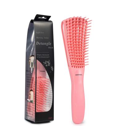 BESTOOL Detangling Brush for Black Natural Hair, Detangler Brush for Natural Black Hair Curly Hair Afro 3/4abc Texture, Faster n Easier Detangle Wet or Dry Hair with No Pain (Pink)