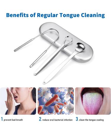 WT Stainless Steel Tongue Cleaner Scraper - Fresh Breath Oral Care Tool with Metal Box - Buy Online on GoSupps.com