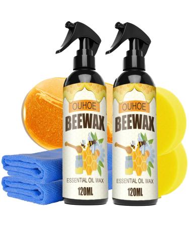 Presencte Natural Micro-Molecularized Beeswax Spray Consequentln Beeswax Spray Furniture Polish 4.06OZ Beeswax Wood Polish and Cleaner Bee Spray for Care Wooden Furniture & Floors (2)