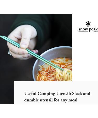 Snow Peak Anodized Titanium Chopsticks - Sleek and Durable 7.9 x 0.2 in Utensils - Green - Buy Online on GoSupps.com