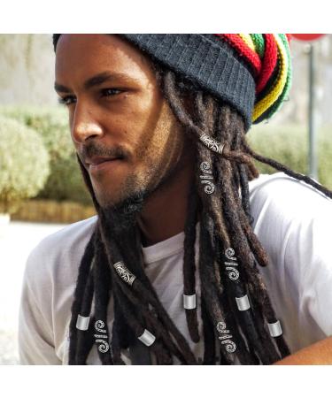 RechicGu 75PCS Silver Hair Cuff Rings Dreadlock Loc Beads Pack - Vintage Style for Braids, Wigs, Rasta Hair Accessories - Buy Online on GoSupps.com