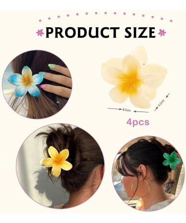 IOSPKKIO Flower Hair Clips - 4 Piece Strong Hold Clamps for Thick Hair | Non-Slip Hawaiian Style Hair Accessories - Buy Online on GoSupps.com