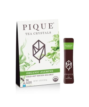 Pique Organic Jasmine Green Tea Crystals - Vitalizing Antioxidants for Immune Support, Probiotics Support Healthy Digestion, Fresh Aroma Jasmine Petals - 14 Single Serve Sticks (Pack of 1) Jasmine 14 Count (Pack of 1) - Buy Online on GoSupps.com