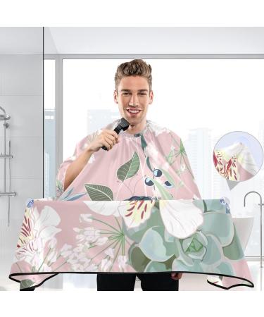 Waterproof Barber Cape - Lovely Pink Floral & Cheetah Haircut Bib for Men & Women | Unisex Hair Cutting Cape - Buy Online on GoSupps.com