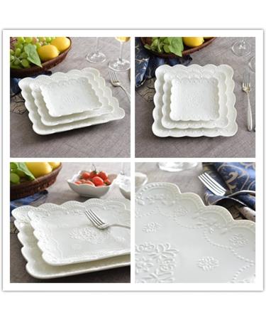 Fruit Tray Embossed Home Ceramic Square Plate Breakfast Dessert Plate Butterfly Plate Dish Afternoon Tea Fruit Plate Wedding Kitchenware - Buy Online on GoSupps.com