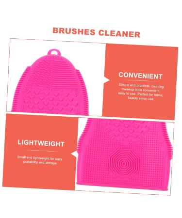 Stainless Steel Mirror Makeup Brush Cleaning Pad & Silicone Face Scrubber Gloves | 19x13cm Rosy | Perfect for Brush Cleaning & Face Cleansing - Buy Online on GoSupps.com