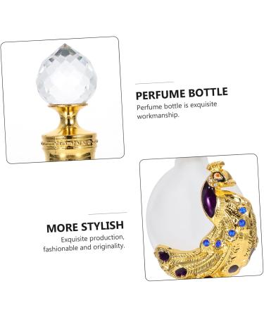 MUSISALY 1pc Peacock Essential Oil Bottle Perfume Dropper Bottle Home Perfume Bottle Glass Perfume Bottle Liquid Dispenser Glass Empty Holder Empty Perfume Bottle Women Perfume Bottle 3.1x10.5cm Golden - Buy Online on GoSupps.com
