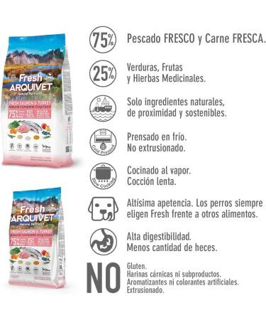 Arquivet Fresh Salmon & Turkey 2.5 Kg Semi-Moist Dog Food with Salmon and Turkey - Buy Online on GoSupps.com