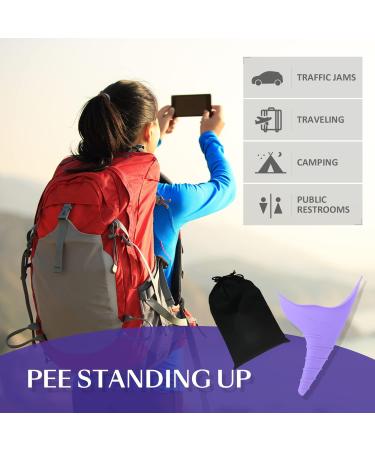 2-Pack Cool Livat Female Urination Device | Reusable Silicone Pee Funnel for Women | Portable Urinal for Camping | Outdoor Standing Pee Cup Set with Carry Bag - Buy Online on GoSupps.com