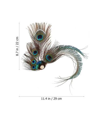 1920s Peacock Feather Hair Clip | Flapper Headpiece for Vintage Style - Buy Online on GoSupps.com