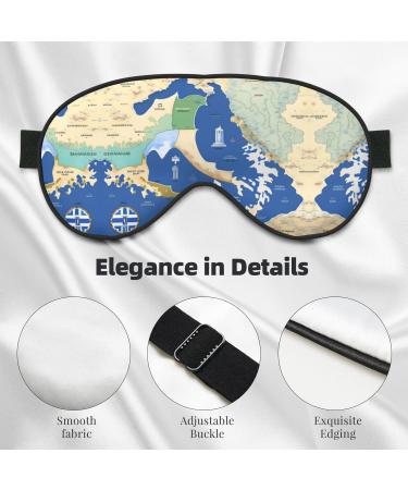 Greece Map Print Unisex Sleep Mask - Double-Sided Eye Mask for Sound Sleep & Skin Care - Buy Online on GoSupps.com