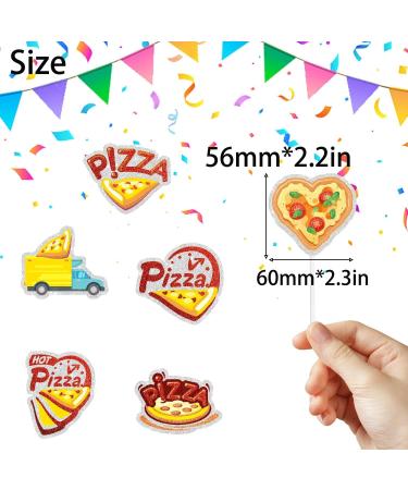 Kids' Pizza Themed Happy Birthday Cupcake Toppers Set of 18 - Perfect for pizza parties baby shower parties and birthday party decorations for boys and girls - SugarGera - Buy Online on GoSupps.com