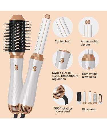 UKLISS Upgrade Auto Airflow Curl System 2024: 6-in-1 Hair Dryer Brush Set in White Gold - Buy Online on GoSupps.com