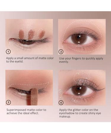 Erinde 3PCS Liquid Glitter Matte Eyeshadow & Eyeliner Set | Korean Shimmer & Matte Cream Eyeshadow | Christmas Eye Makeup | Long Lasting Formula - #02 - Buy Online on GoSupps.com