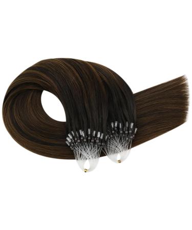 Ugeat Real Hair Microring Extensions - Brown Balayage Micro Loop 50g 35cm | #2/6/2 Smooth Quality - Buy Online on GoSupps.com