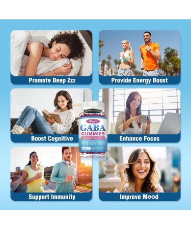 2 Pack GABA Gummies for Adults, Relaxation, Zzz & Mood Sugar-Free Calm Gummies with L-Theanine, 5-HTP, Vitamin D3 Natural Zzz Support, GABA Supplements for Kids, 120 Count Blueberry 60 Count (Pack of 2) - Buy Online on GoSupps.com
