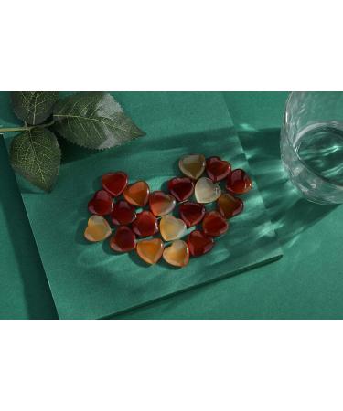 XIANNVXI 20 Pcs Red Agate Carnelian Crystal Heart Stones for Meditation & Energy Balancing - Buy Online on GoSupps.com