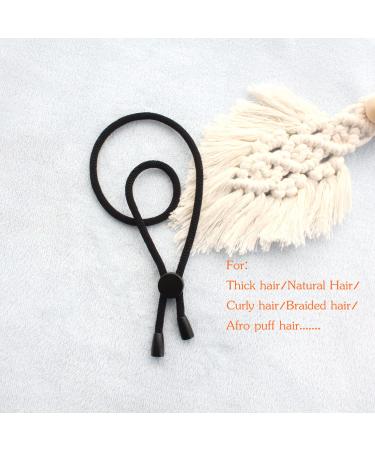 AICILY 5PCS High Elasticity Hair Ties for Afro Puff Ponytail | Adjustable Long Hair Holder for Women with Natural Curly, Thick, Braided, Kinky, Faux Locs Crochet Hair - Black - Buy Online on GoSupps.com