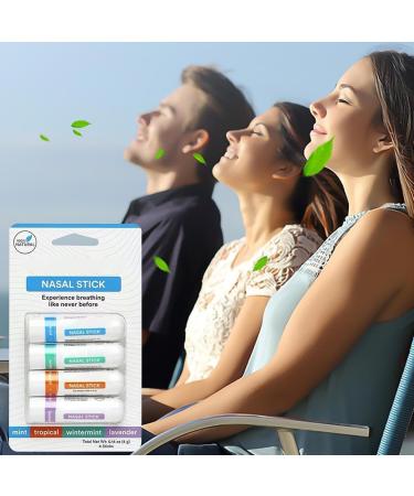 4 Packs Nasal Stick Nasal Inhaler Portable Nasal Congestion Inhaler Organic Refreshing Mints Oils Nasal Stick Refreshing Nasal Stick for Kids and Adults Increase Concentration - Buy Online on GoSupps.com