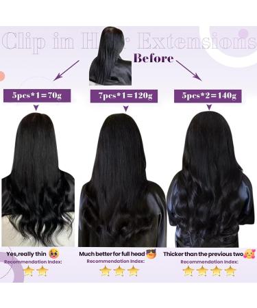 Buy Laavoo Brown Clip-In Real Hair Extensions | 55cm Remy Hair 105g | Natural Straight Double Tress - Buy Online on GoSupps.com