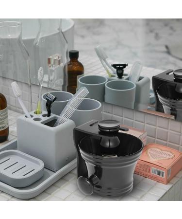 Crody Simplicity Men's Shaving Brush Set | Fashionable 3-Part Facial Cleaning Kit | Black Shaving Brush Soap & Shale | 11.5x11.5cm - Buy Online on GoSupps.com