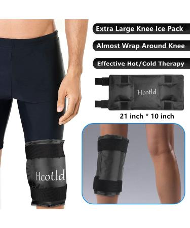 Large Full Knee Ice Pack for Injuries - Reusable Hot Cold Compression Wrap for Sports Injuries, ACL Surgery Recovery, Arthritis Relief - Buy Online on GoSupps.com