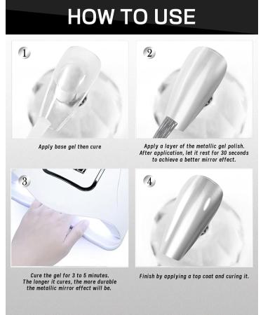 Buy Gold Metallic Gel Glue Polish 18ml - Holographic Chrome Nail Lacquer for Home DIY Manicure - Long Lasting Shine Effect - Buy Online on GoSupps.com