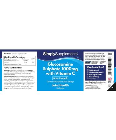 Glucosamine 1000mg with Vitamin C Capsules | 360 Count | Supports Active Lifestyle | UK Made - Buy Online on GoSupps.com