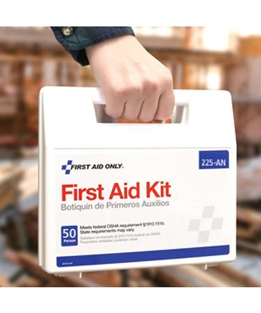 First Aid Only 225-AN 50-Person OSHA-Compliant Emergency Kit - 195 Pieces - Buy Online on GoSupps.com