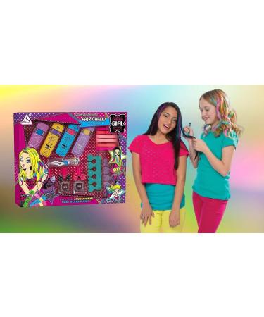 koolbitz Fashionable Kids Styling Temporary Hair Chalk for Girls Washable & Accessories Washable Dye Hair Colour with Nail Polish Birthday and Gift for Girls Hair Chalk Set - Buy Online on GoSupps.com
