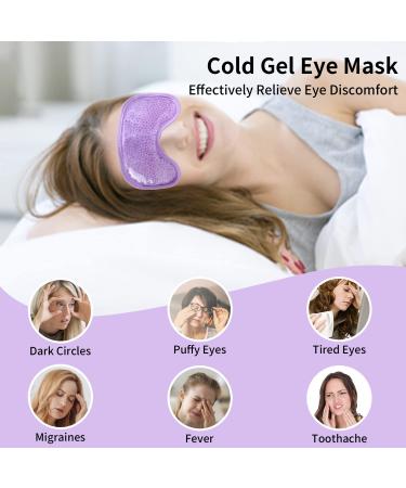 Cavoilu 2Pack Gel Eye Mask for Dark Circles & Puffiness - Hot & Cold Cooling, Reusable, Stress Relief - Purple - Buy Online on GoSupps.com