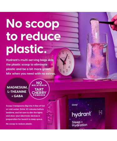 Hydrant Melatonin Free Sleep Aid Powder Tart Cherry Magnesium L-theanine and GABA Hydrate While You Sleep (Cosmic Cherry 30 Pack) - Buy Online on GoSupps.com