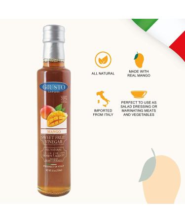 Giusto Sapore Mango Sweet Fruit Italian Vinegar 8.5oz | Premium All Natural, Gluten Free | Imported from Italy - Buy Online on GoSupps.com
