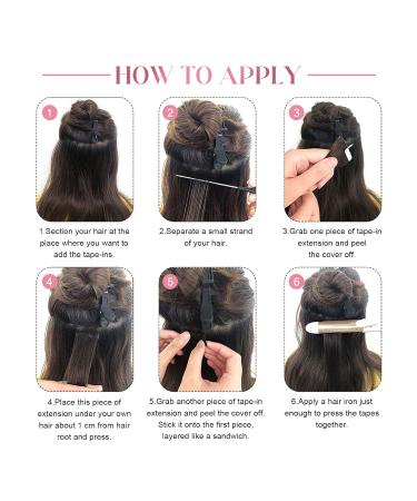 SixStarHair Tape In Extensions - Real Hair 35cm | 20pcs 50g Platinum Blonde #60 | Invisible Glue Hair Extensions - Buy Online on GoSupps.com