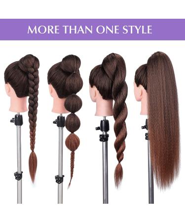 PORSMEER 30 Inch Yaki Straight Drawstring Ponytail Clip In Extensions for Women Kinky Straight Pony Tail Extensions Hair Extensions Ponytail (Black mixed brown) - Buy Online on GoSupps.com