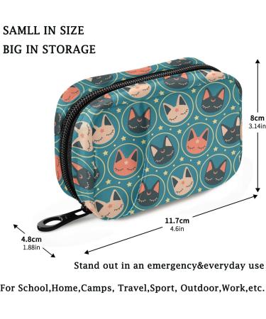Fustylead Kawaii Space Cats Pill Organizer - Portable Travel Case for Vitamins & Supplements - Cute Medicine Zipper Bag - Buy Online on GoSupps.com