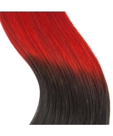 Buy 100% Remy Ombr Keratin Bonding Hair Extensions - 50x 1g 50cm U-Tip Smooth Strands in Natural Black/Red - Buy Online on GoSupps.com