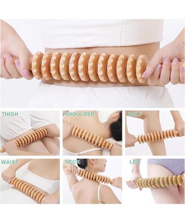 Srttr Fascienstab Wood Massage Roller - Anti-Cellulite Beech Wood Body Roller for Legs & Neck - 43 cm Fascia Relief - Buy Online on GoSupps.com