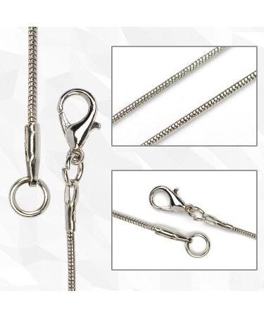 Forise 1.2mm Silver Plated Snake Necklace Chains - 24 Pcs, 18 Inch for Jewelry Making - Buy Online on GoSupps.com