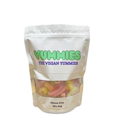 Vummies Gluten Free Palm Oil Free Vegan Sweets Pouches Pre Packed Pick Fizzy Sour Fizz Free Chewy Fruit Gummies Candy (Gluten Free Mix 500g)