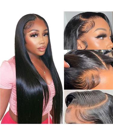 JARAMA Straight Lace Front Wigs Human Hair 13x4 HD Lace front Wigs Human Hair Pre Plucked 22 Inch Glueless Human Hair Wigs for Black Women 180 Density Transparent Frontal Human Hair Lace Front Wigs 22 Inch 13x4 Straight ...